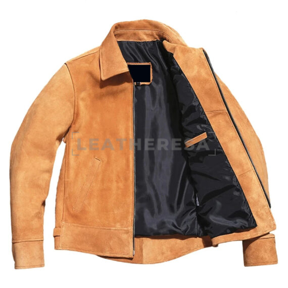 Men Trucker Vintage Brown Genuine Suede