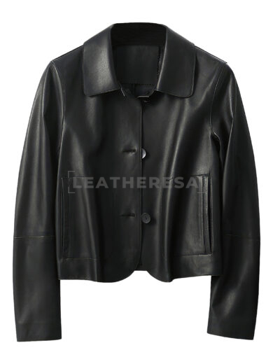 Women Black Lightweight Leather Jacket