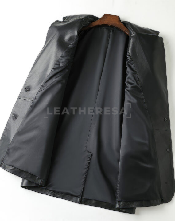 Women Black Meeting Casual Leather Blazer