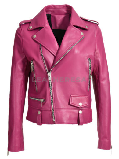 Women's Pink Leather Jacket