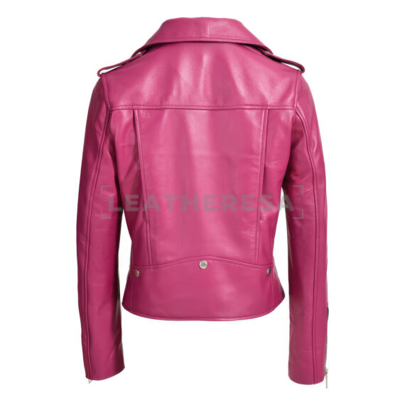 Women's Pink Leather Jacket